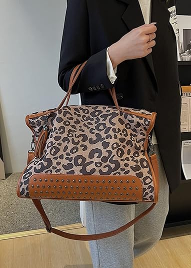 Amazon.com: YAQUNICER Women Vintage Leopard Print Tote Bag